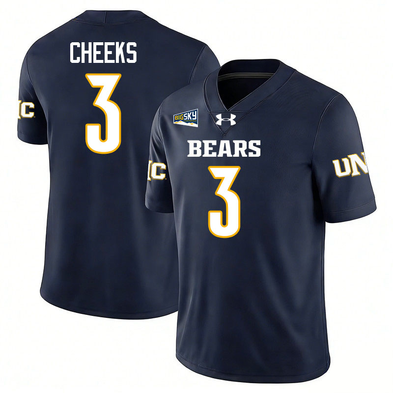 Northern Colorado Bears #3 Carver Cheeks College Football Jerseys,Uniforms Stitched-Navy